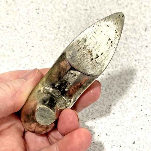 Silver Pin Cushion Victorian Shoe Shaped Sewing Tool Vintage Metal Collectible - Picture 6 of 9